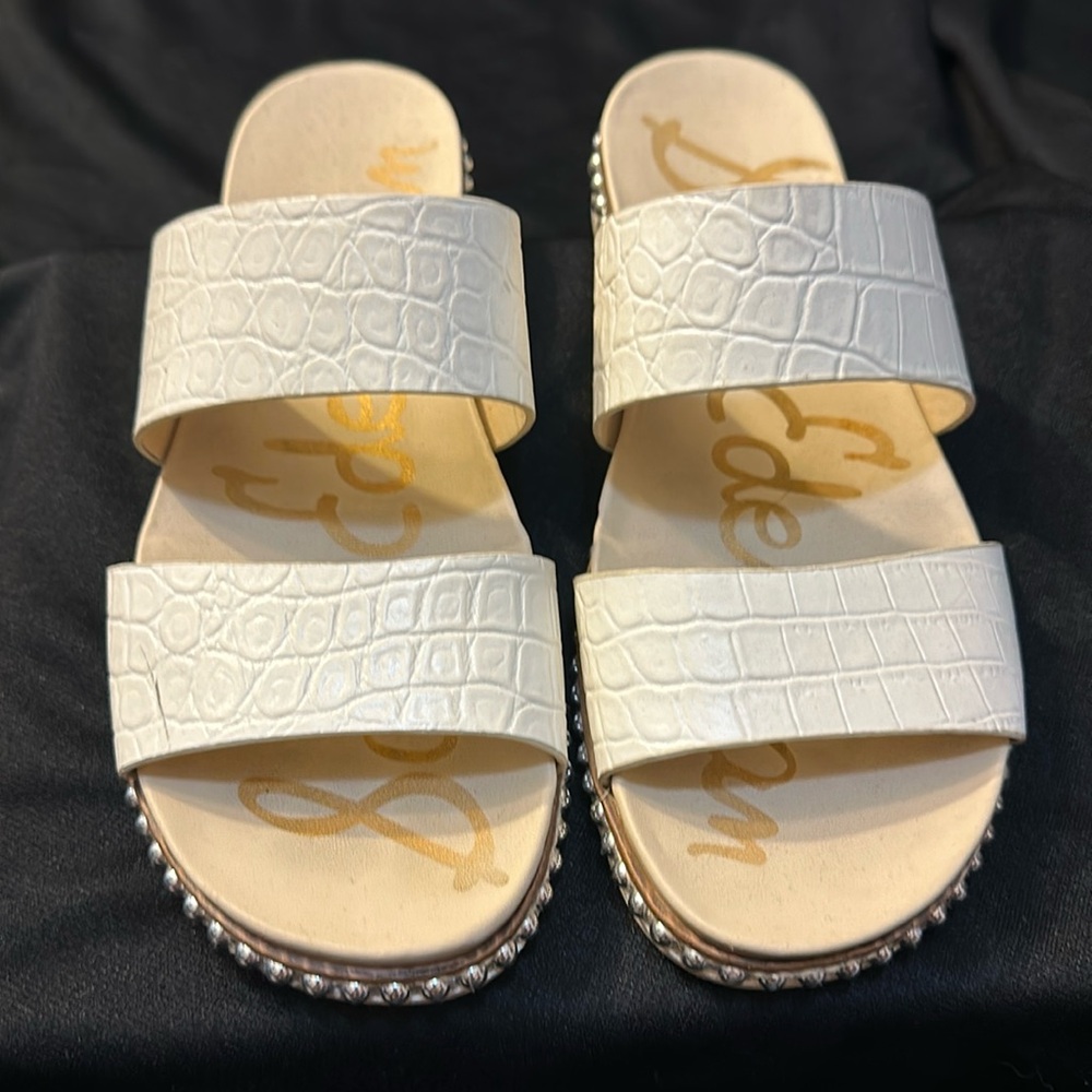 SamEdelman white Asha slide Sandal